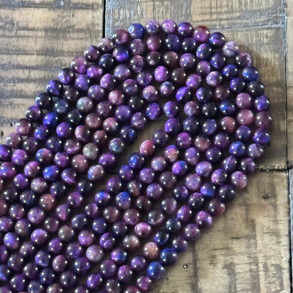 Galaxy Tigers Eye Bead Strand - 6mm - Picture 4 of 4